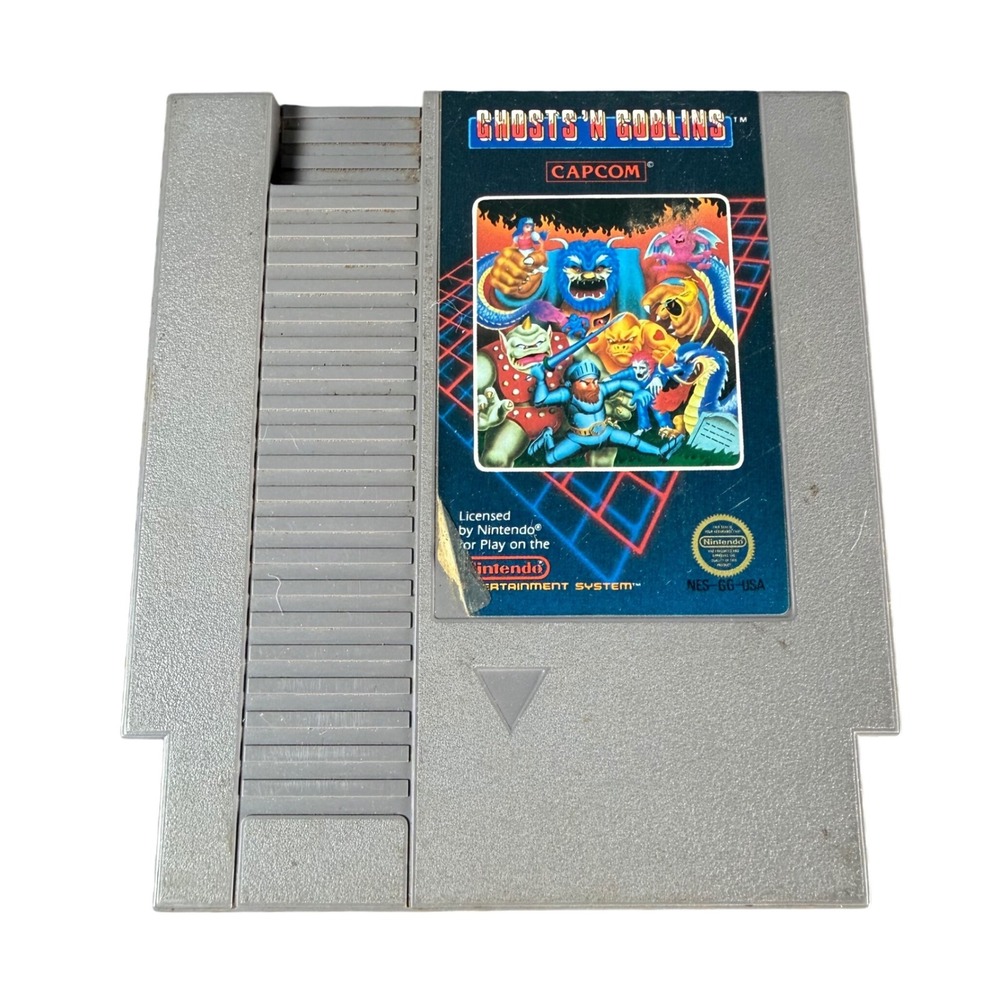 Capcom Ghosts 'N Goblins NES Video Game Cartridge Grey Retro 8-Bit Nintendo